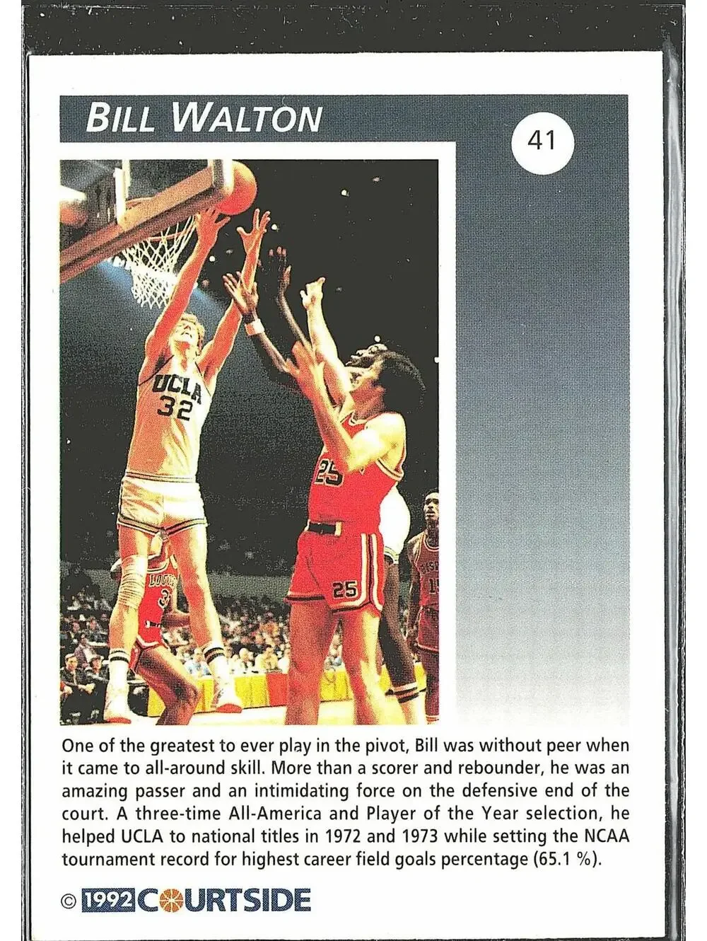 1992 Courtside Flashback #41 Bill Walton HAND SIGNED